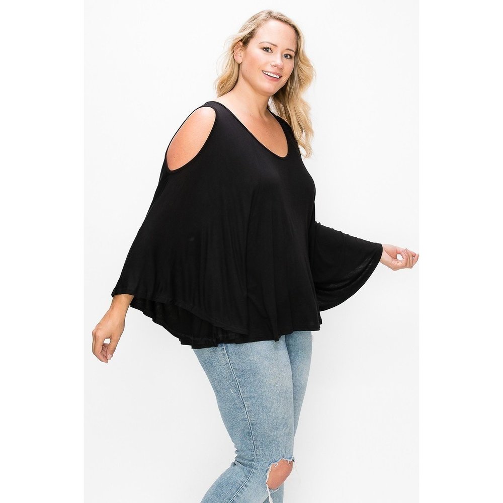 Solid Top Featuring Kimono Style Sleeves - Picture 5 of 9